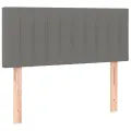 cadre de lit avec matelas Gris foncé 100x200cm Tissu