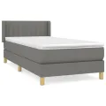 cadre de lit avec matelas Gris foncé 100x200cm Tissu