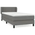 cadre de lit avec matelas Gris foncé 100x200cm Tissu