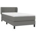 cadre de lit avec matelas Gris foncé 100x200cm Tissu
