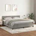 cadre de lit et matelas Gris clair 180x200cm Velours