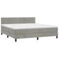 cadre de lit et matelas Gris clair 180x200cm Velours