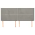 Tête de lit avec oreilles Gris clair 183x16x118/128 cm Velours