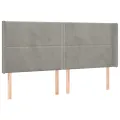 Tête de lit à LED Gris clair 183x16x118/128 cm Velours