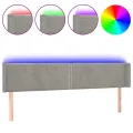 Tête de lit à LED Gris clair 183x16x78/88 cm Velours