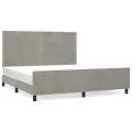 Cadre de lit avec tête de lit Gris clair 180x200 cm Velours