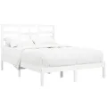 Cadre de lit Blanc Bois de pin massif 140x190 cm