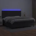cadre de lit avec matelas et LED Noir 200x200 cm