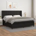 cadre de lit avec matelas Noir 200x200 cm Similicuir