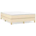 cadre de lit Crème 140x190 cm Tissu