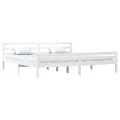 Cadre de lit Blanc Bois massif 180x200 cm Super King