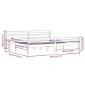 Cadre de lit Blanc Bois massif 180x200 cm Super King