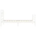 Cadre de lit avec tête de lit blanc simple bois massif