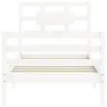 Cadre de lit avec tête de lit blanc simple bois massif