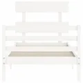 Cadre de lit avec tête de lit blanc simple bois massif