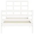Cadre de lit avec tête de lit blanc simple bois massif