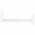 Cadre de lit avec tête de lit blanc simple bois massif