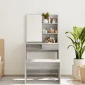 Coiffeuse avec miroir Sonoma gris 74,5x40x141 cm