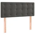 cadre de lit et matelas Gris foncé 80x200 cm Velours