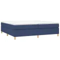 cadre de lit avec matelas Bleu 200x200 cm Tissu