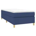 cadre de lit Bleu 100x200 cm Tissu