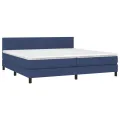 cadre de lit et matelas et LED Bleu 200x200 cm Tissu