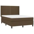 cadre de lit matelas LED Marron foncé 140x200 cm