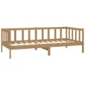 Lit de repos et matelas 90x200cm Marron miel Bois de pin massif
