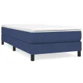 cadre de lit avec matelas Bleu 90x190 cm Tissu