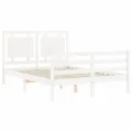Cadre de lit avec tête de lit blanc 140x190 cm bois massif