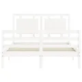 Cadre de lit avec tête de lit blanc 140x190 cm bois massif
