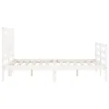 Cadre de lit avec tête de lit blanc 140x190 cm bois massif
