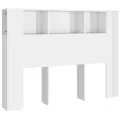Armoire de tête de lit Blanc brillant 140x18,5x104,5 cm