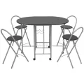 Ensemble de salle à manger pliable 5 pièces MDF noir