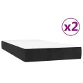 cadre de lit et matelas Noir 200x200 cm Velours
