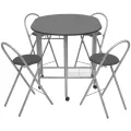 Ensemble de salle à manger pliable 5 pièces MDF noir