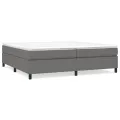 cadre de lit avec matelas Gris foncé 200x200cm Tissu
