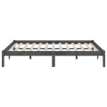 Cadre de lit Gris Bois de pin massif 200x200 cm