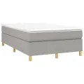 cadre de lit avec matelas Gris clair 120x200cm Tissu