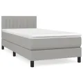 cadre de lit avec matelas Gris clair 80x200 cm Tissu