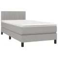 cadre de lit avec matelas Gris clair 80x200 cm Tissu