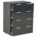 Buffet Noir brillant 60x35x80 cm Bois d'ingénierie