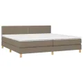 cadre de lit et matelas et LED Taupe 200x200cm Tissu
