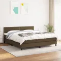 cadre de lit avec matelas Marron foncé 180x200 cm