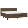 cadre de lit avec matelas Marron foncé 180x200 cm