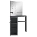 Coiffeuse d'angle avec LED Gris 111x54x141,5 cm