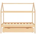 Cadre de lit pour enfant et un tiroir bois pin massif 80x160 cm