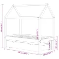 Cadre de lit pour enfant et un tiroir bois pin massif 80x160 cm