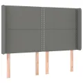 cadre de lit matelas LED Gris foncé 140x200 cm Tissu