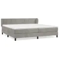 cadre de lit et matelas Gris clair 200x200cm Velours